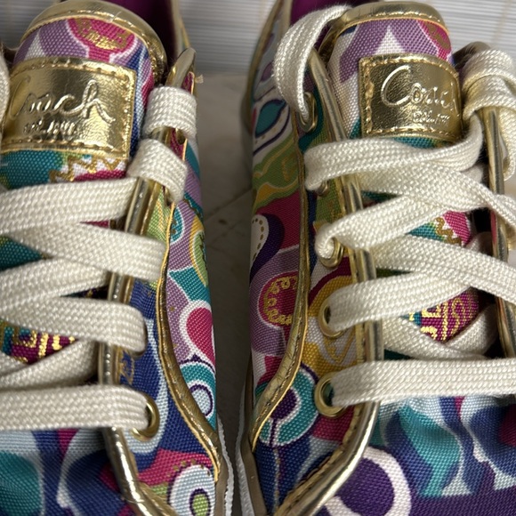 Coach Dee Poppy Pop C Women's Multicolor gold Sneakers - Picture 8 of 10